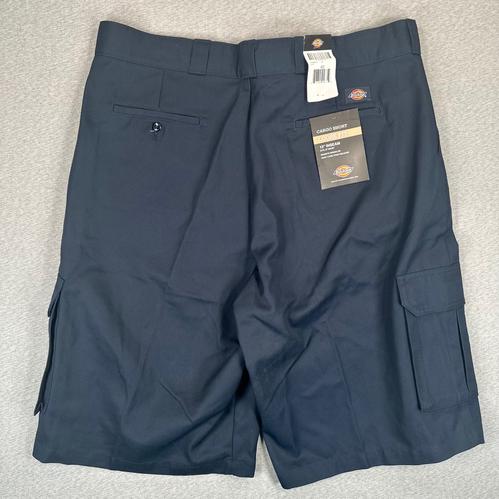 NWT Dickies Cargo Shorts Mens 40 Loose Fit 13" Navy Blue Workwear Pockets